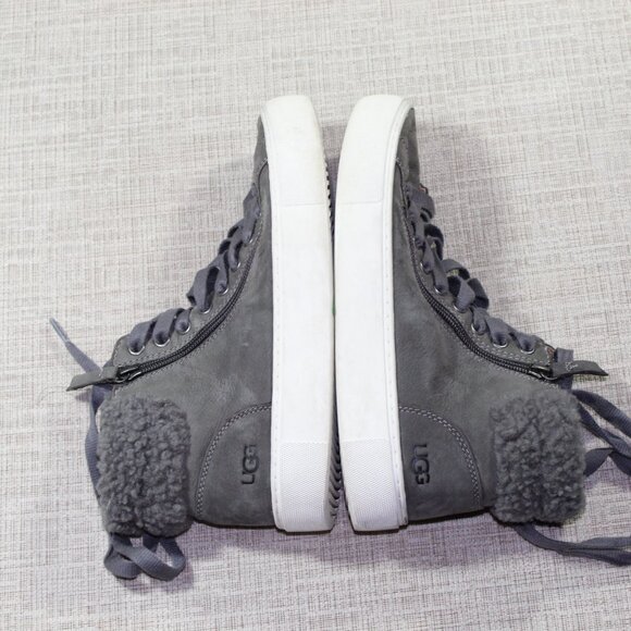 UGG Ollie Size 8.5 Lace Up High Top Suede Leather Sneakers - Picture 5 of 7